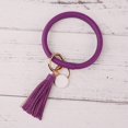 thumbnail image 3 of TRAHOO-Wristlet Keychain Bracelet Bangle Keyring Leather Round Tassel Keychain for Women Girl, 3 of 4