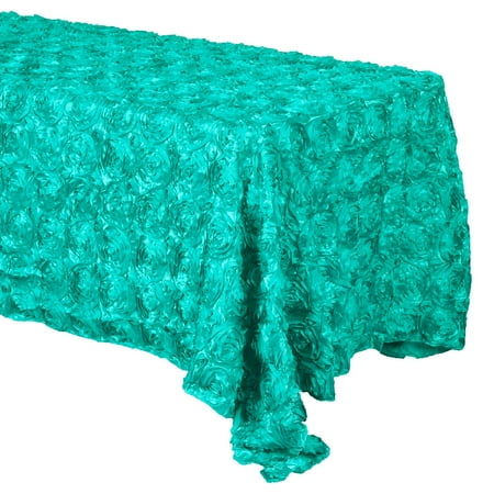 

Satin Rosette 3D Pop-Up Floral Tablecloth Aqua