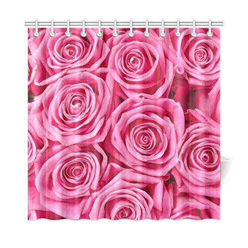 YUSDECOR Pink Roses Shower Curtain Home Decor Bathroom Shower Curtain 66x72 inch