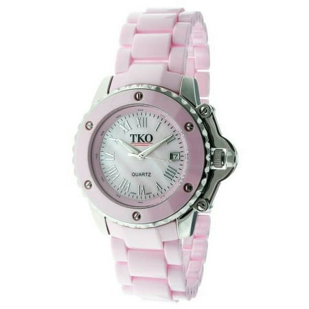 TKO ORLOGI Women's TK575-PK Genuine Ceramic Pink Dial Watch