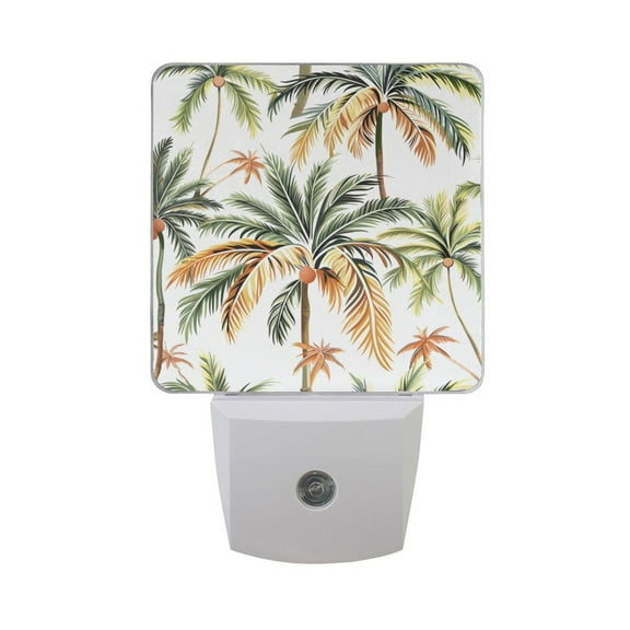 Palm Tree Leaf Night Light 2 Pack LED Nightlight Plug into Wall Dusk to Dawn Sensor Soft White