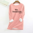 thumbnail image 2 of Enjoytime Womens Casual Shirts Winter Womens Fashion Solid Color Long Sleeve Shirts Loungewear Homewear Loose Pullover Tee Top, 2 of 3