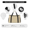 thumbnail image 4 of Balery Damask Beige Tan Brown Bolsa de Gimnasio para Mujeres, Bolsa de Viaje con Bolsillo Húmedo, Bolsa de Fin de Semana para Mujeres, Bolsa de Viaje Resistente al Agua, 4 of 7