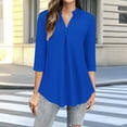 thumbnail image 2 of Bovxnpu 3/4 Length Sleeve Womens Tops, Dressy Casual Blouses Tunic Tops Basic Loose Shirts Summer Outfits Beach Vacation Plus Size Spring Clothes XXL, 2 of 6