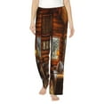 thumbnail image 2 of Picia Log Cabin Inside Womens Soft Woven Cotton Elastic Waistband Sleep Pajama Pant Lounge Sleep Pant With Pockets And Drawstring-X-Large, 2 of 9