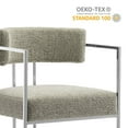 thumbnail image 4 of Counter Stool Chair, Silver Brown, Fabric, Metal, Bar Pub Cafe Bistro Dining Kitchen Hospitality Restaurant, Modern Contemporary, HB37852, 4 of 10