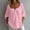 Pink, variant on Hueook Fall Tops for Women Scoop Neck Women's Casual Long-Sleeved Button-Up Collar Pullover Loose Top Yellow 3X