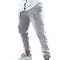 thumbnail image 2 of SOOMLON Men's Lightweight Loose Fit Sweatpants Drawstring Y2k Pants Pocket Patchwork Multiple Outdoor Straight Fitness Pants Cargo Trousers Gray L, 2 of 5