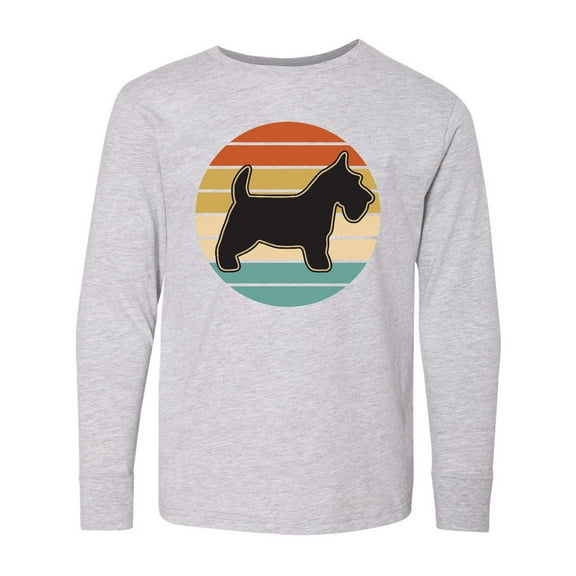Inktastic Scottie Dog Vintage Scottish Terrier Long Sleeve Youth T-Shirt