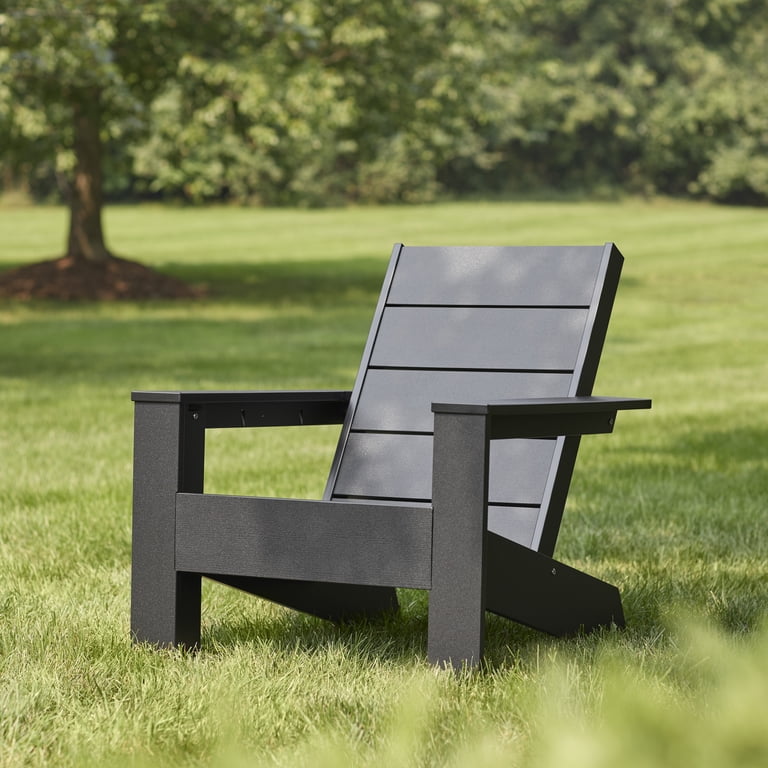 Better Homes & Gardens Ezra Outdoor HDPE Adirondack Chair, Black