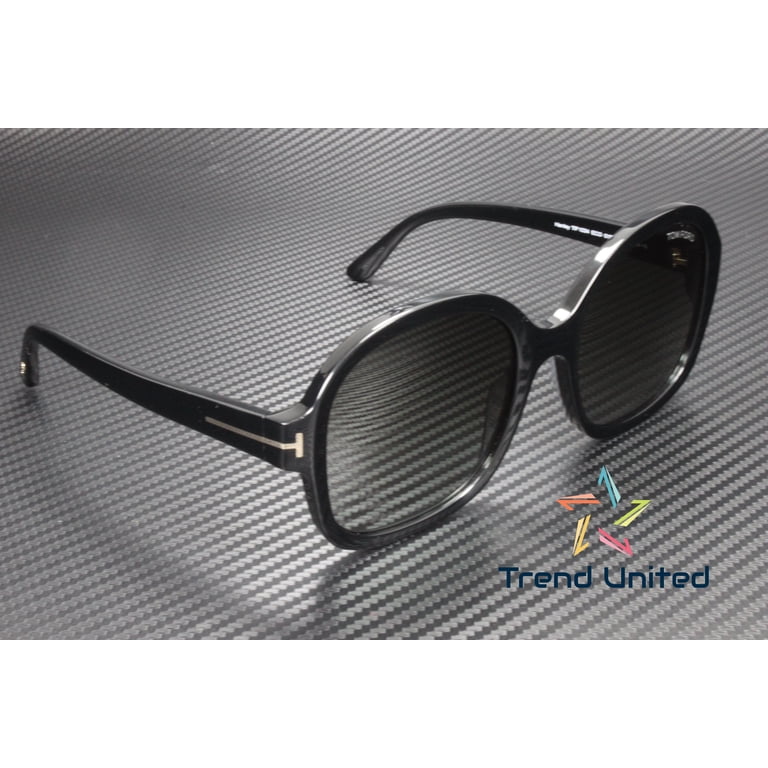 Tom Ford Hanley FT1034 01B Sunglasses Shiny Black Square Frame, Smoke Lenses Tom Ford Hanley Smoke Gradient Square Ladies Sunglasses  main image 2