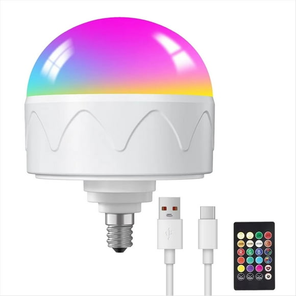 Bombillas Recargables E12 con Control Remoto, 2200 MAh, Funciona con Pilas, Bombilla Desmontable, Iluminación Versátil.