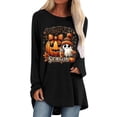 thumbnail image 1 of T-shirt à Manches Longues avec Imprimé Graphique d'Halloween pour Femmes, Confortable, Coupe Ample, Col Rond, Automne Hiver, Décontracté, Quotidien, Basique, Hauts, 1 of 4