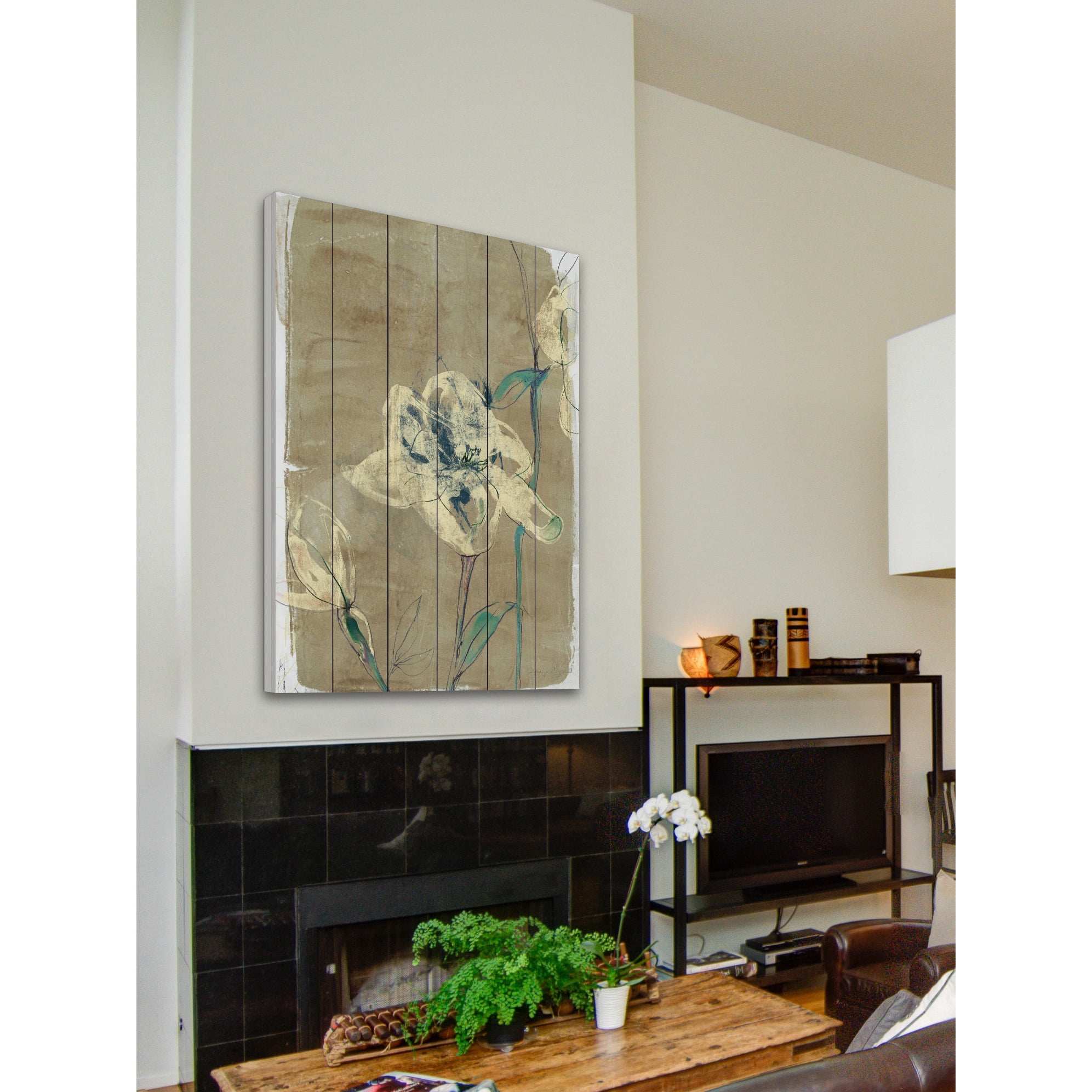 Marmont Hill "Floral Vignette II" Painting Print on White Wood