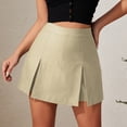 thumbnail image 2 of vigerkar Womens Mini Skirt Casual Y2k High Waisted Skorts Split Bodycon Skirts with Shorts Underneath Club Streetwear (Beige, XL), 2 of 8