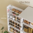 thumbnail image 5 of HOMCOM 72" Farmhouse Kitchen Pantry Cabinet, Tall Storage Cabinet with 4 Barn Doors, 4 Adjustable Shelves, 8 Door Shelves, Embossed White Wood Grain, 5 of 10