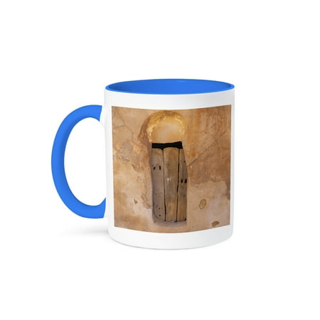 

3dRose Tataouine Tunisia. Door in ancient Berber town Ksar Ouled Soltane. 15oz Two-Tone Blue Mug