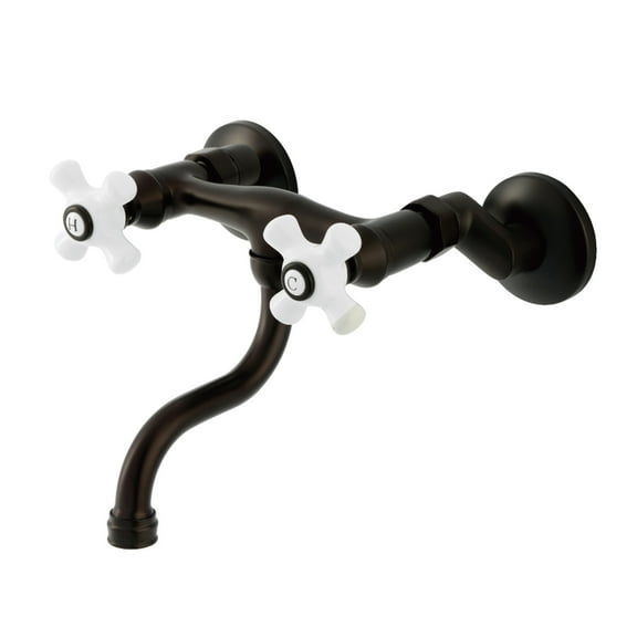 Kingston Brass KS2115PX Kingston Double-Handle 2-Hole Wall Mount Bathroom Faucet in Oil Rubbed Bronze