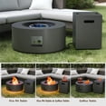 thumbnail image 6 of 30 in. Round Propane Fire Pit Table with LED Light - 50,000 BTU Gray Outdoor Fire Pit with Tank Holder, Gas Fire Pits s for Outside (Dark Gray, Golden LED Light), 6 of 9