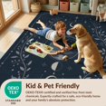 thumbnail image 4 of Design&I 8'x10' Washable Area Rug Midnight Blue Celestial Design Elegant Moon Phases with Star Accents for King Size Bedroom, Under Bed, Sleek Flatweave Pet Friendly, 4 of 7