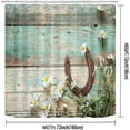 thumbnail image 2 of Farmhouse Shower Curtain, Spring Flowers White Daisy Botanical Country Vintage Teal Brown Barn Wood Western Rustic Bathroom Decor, Waterproof Fabric Shower Curtain, 72 X 72 Inch, Horseshoe, 2 of 6