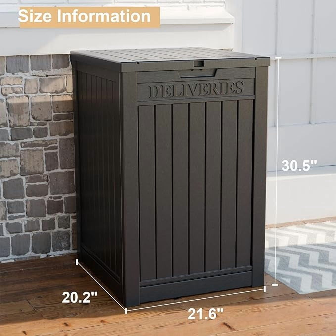 EasyUp Package Delivery Box Outdoor with Lockable Secure Waterproof & UV-Resistant,Anti-Theft Parcel Large Double Wall Resin Outdoor Package Delivery for Porches, Patios,Curbside