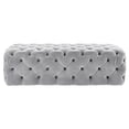 thumbnail image 3 of TOV Furniture The Kaylee Collection Modern Style Living Room Jumbo Velvet Upholstered Button Tufted Ottoman, Grey, 3 of 4
