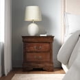 thumbnail image 3 of GZXS Classic Cherry Wood Nightstand with 2 Drawers for Bedroom Living Room, 3 of 8