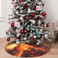 thumbnail image 4 of Cauagu 30" Christmas Tree Skirt Western Fire Cowboy Pattern Christmas Tree Decorations Tree Mat for Xmas Decorations Occasion Holiday Home Decor -30", 4 of 7