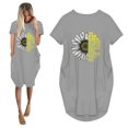 thumbnail image 2 of Robe avec Poches pour Femmes Mode Femmes Ample Imprimé Tournesol Col Rond Poches Robe Décontractée Manches Courtes Robe avec Manches pour Femmes Robe Tournesol pour Femmes Robe Décontractée pour Femmes, 2 of 4
