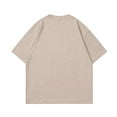 thumbnail image 3 of USNSM Summer Men's Casual T Shirt Loose Cotton Short Sleeve T-Shirt Oversized Basic Solid Color Streetwears Top Tees Pink L, 3 of 3