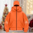 thumbnail image 2 of TTUHYWXI Christmas Balaclava Hoodie Zipper Winter Hoodies for Men Women Trendy Double Layer Hooded Sweatshirt Fleece Zip Jacket (Orange, XL), 2 of 4