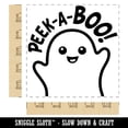 thumbnail image 2 of Halloween Peek A Boo Peeking Ghost Square Rubber Stamp Stamping Scrapbooking Crafting - Large 2.75in, 2 of 7