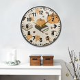 thumbnail image 2 of Yayeee Wall Clock Battery Operated 9.5" Silent Quartz Non-Ticking for Living Room Decor, Beige Fall Books, 2 of 8
