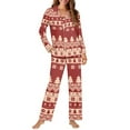 thumbnail image 2 of FOR U DESIGNS Christmas Tree Button Down Nightwear for Women 2 Piece Button Up Pajamas for Women Long Sleeve Sleepwear V-neck and Tops for Women Size S Nightwear Pjs, 2 of 7