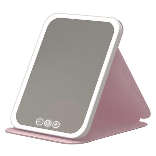 806 Touch Control 3 Colors Dimmable Foldable LED Vanity Mirror Rechargeable Travel Makeup Mirror, Si