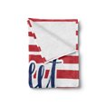 thumbnail image 2 of Saying Soft Flannel Fleece Throw Blanket, Vintage Striped Background with Positive Message Nautical Design, Cozy Plush for Indoor and Outdoor Use, 60" x 80", Red Navy Blue and White, by Ambesonne, 2 of 5