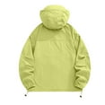thumbnail image 3 of UAMVSH Plus Size Hooded Raincoats for Women Lightweight Breathable Windbreaker Hoodie with Pockets Full Zip up Waterproof Rain Jackets(3X-Large,Green), 3 of 6