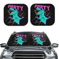 thumbnail image 2 of Balery 2 Piece Rex Dinosaur With Sunglasses Car Windshield Sun Shade|Foldable Front Windshield Shade for Car Front Window for Most Sedans SUV Truck-Medium, 2 of 7