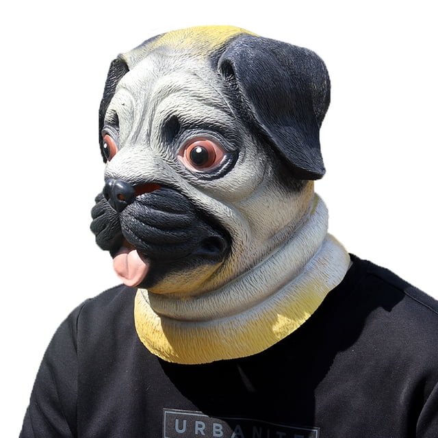 Máscaras de cabeza de perro Máscaras de animales de cabeza completa de látex Sombreros novedosos Máscaras de fiesta de Halloween para mujeres y hombres