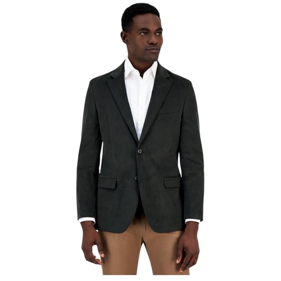 Nautica Mens Modern fit Sport Coat Blazer 48 L Dark Green Solid Stretch