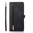 thumbnail image 2 of Zipper Wallet Case for Samsung Galaxy S24 Ultra with Wrist Strap, Premium PU Leather Folding Kickstand Card Holder Flip Case Magnetic Closure Full Body Protection for Samsung Galaxy S24 Ultra, Black, 2 of 9