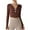 Brown, variant on GigrtiJin Cutout Long Sleeve Shirt for Women Backless Elastic Yoga Sports Tshirt Bodycon Crop Shirt Fashion Slim Tee Top