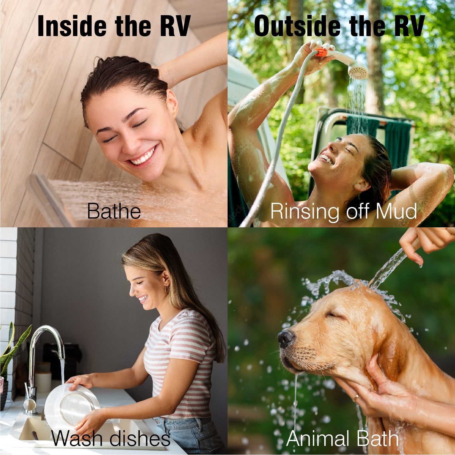 65,000 BTU RV Tankless Water Heater, Updated Version, Max 3.9 GPM, with White Door and External Shower, On Demand Instant Hot Water Heater, Start/stop Thermostat, Compatible with all RVs