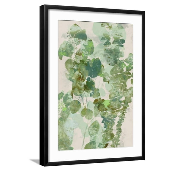 Art.com Watercolor Eucalyptus II Art Print by Jennifer Goldberger, Black Frame Wall Art, 21" x 29"