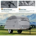 thumbnail image 3 of Teardrop Travel Trailer Cover 12'-15' RV Cover 7 Layers Top Heavy Duty Camper Cover Waterproof, Camping Trailer Cover with Windproof Strap for R-Pod Trailers, Clamshell Trailers, 3 of 6