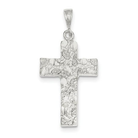 Sterling Silver Nugget Cross Pendant