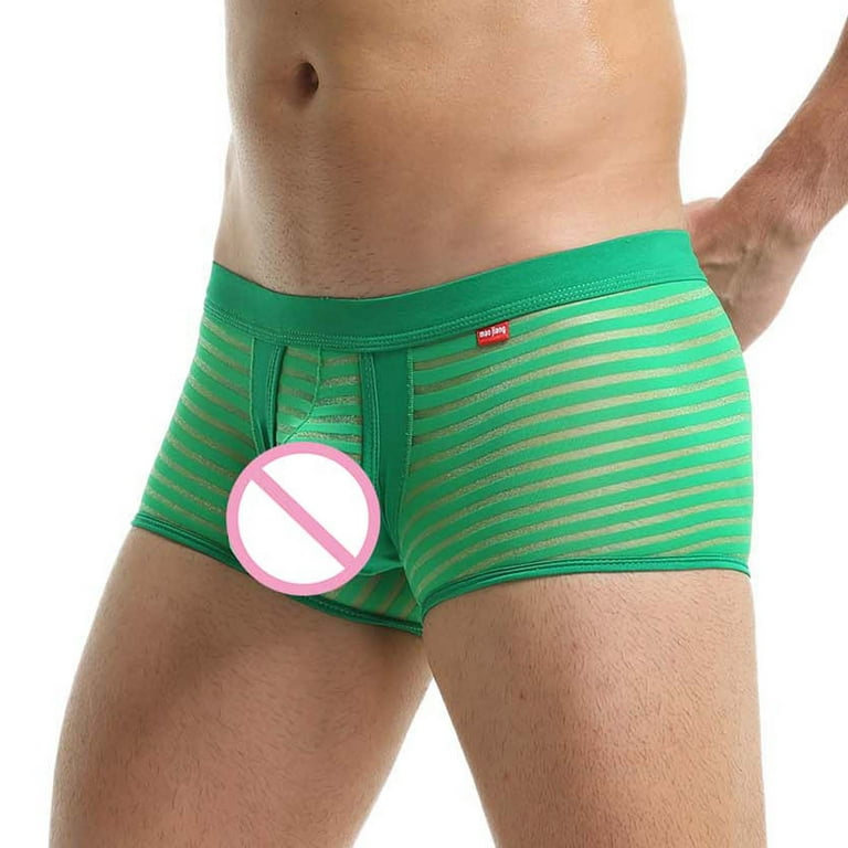 Vedolay Men's Briefs Open Hole Underwear for Men Comfortable Briefs  Breathable Men's Underwear,Green S 