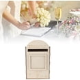 thumbnail image 2 of Wooden Wedding Mailbox Post Box, Exquisite Craftsmanship, Vintage Postal Style Design with Lock, Ideal for Weddings, Parties, Anniversaries, Graduations, and Baby Showers (JM01617), 2 of 8