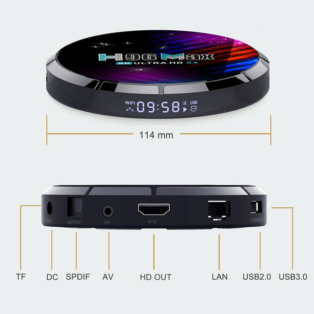 Para Android 11.0 64-bit Quad Core TV Box de doble banda WiFi Media Player Set-Top Box